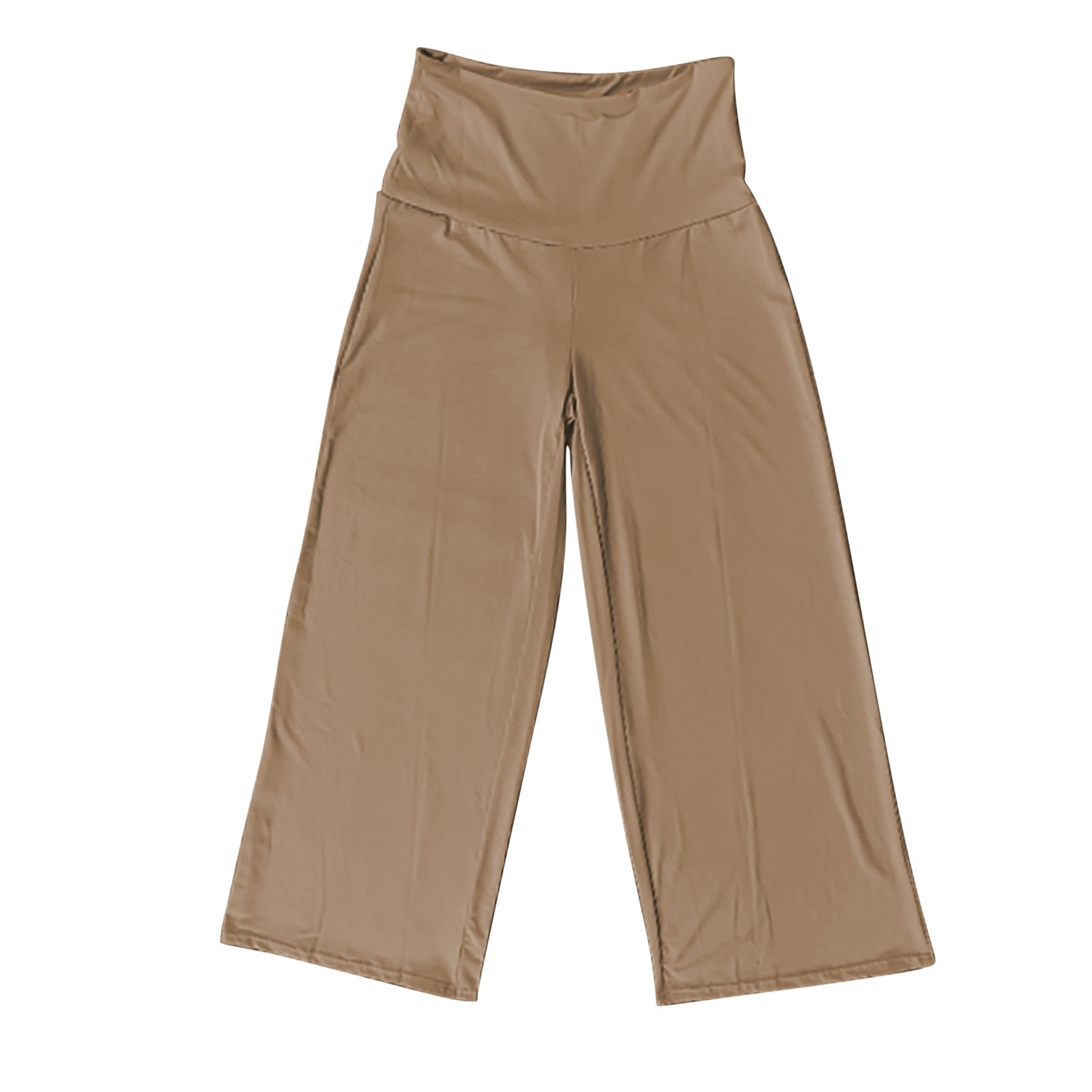 thumbnail image 4 of Pantalones de cintura alta y pierna ancha para mujer: elásticos, informales/para el trabajo/yoga, tejido de punto, para todas las estaciones, color liso, lavables a máquina/a mano, tallas S-XL., 4 of 4